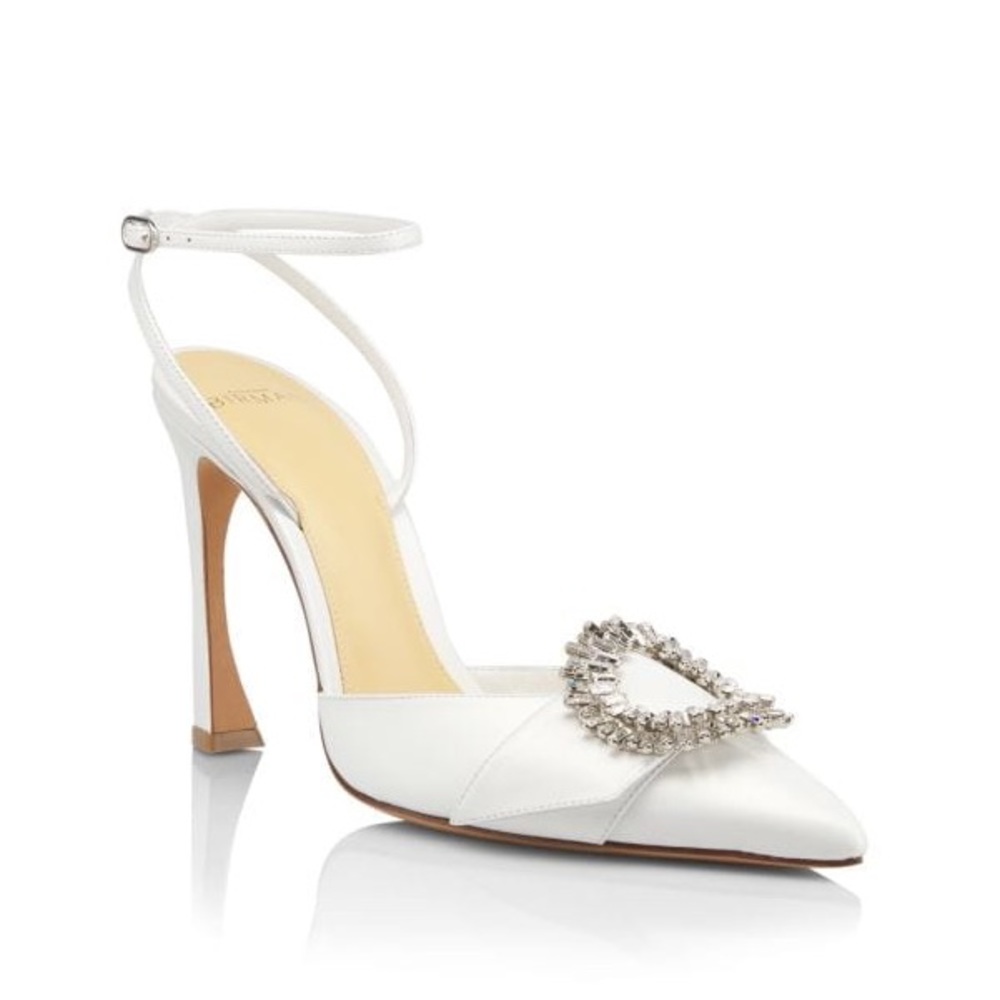 Alexandre Birman white leather pointed toe Madelina heels